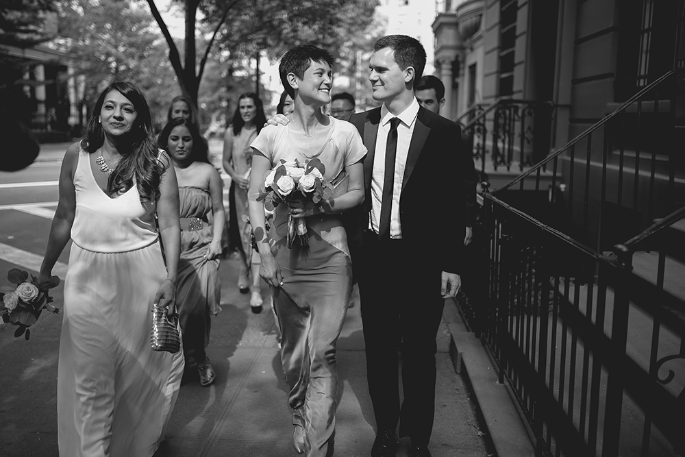 bride and groom portraits in manhattan