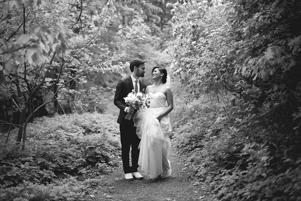 bride and groom portraits in Prospect Park