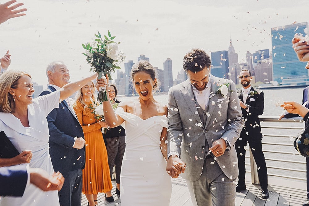 intimate wedding on the waterfront in Queens